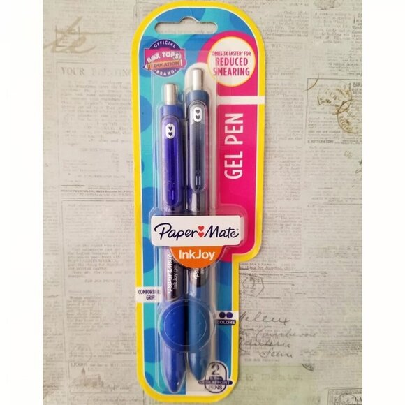 Paper Mate InkJoy Retractable Gel Pens,0.7mm,Medium Point,Blue Ink,2 pens - Picture 1 of 3